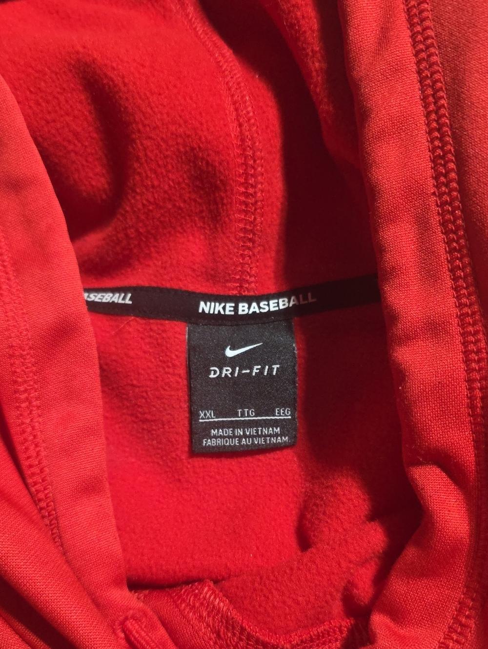 Mens Red Baseball Dri Fit Hoodie XXL - Picture 5 of 7